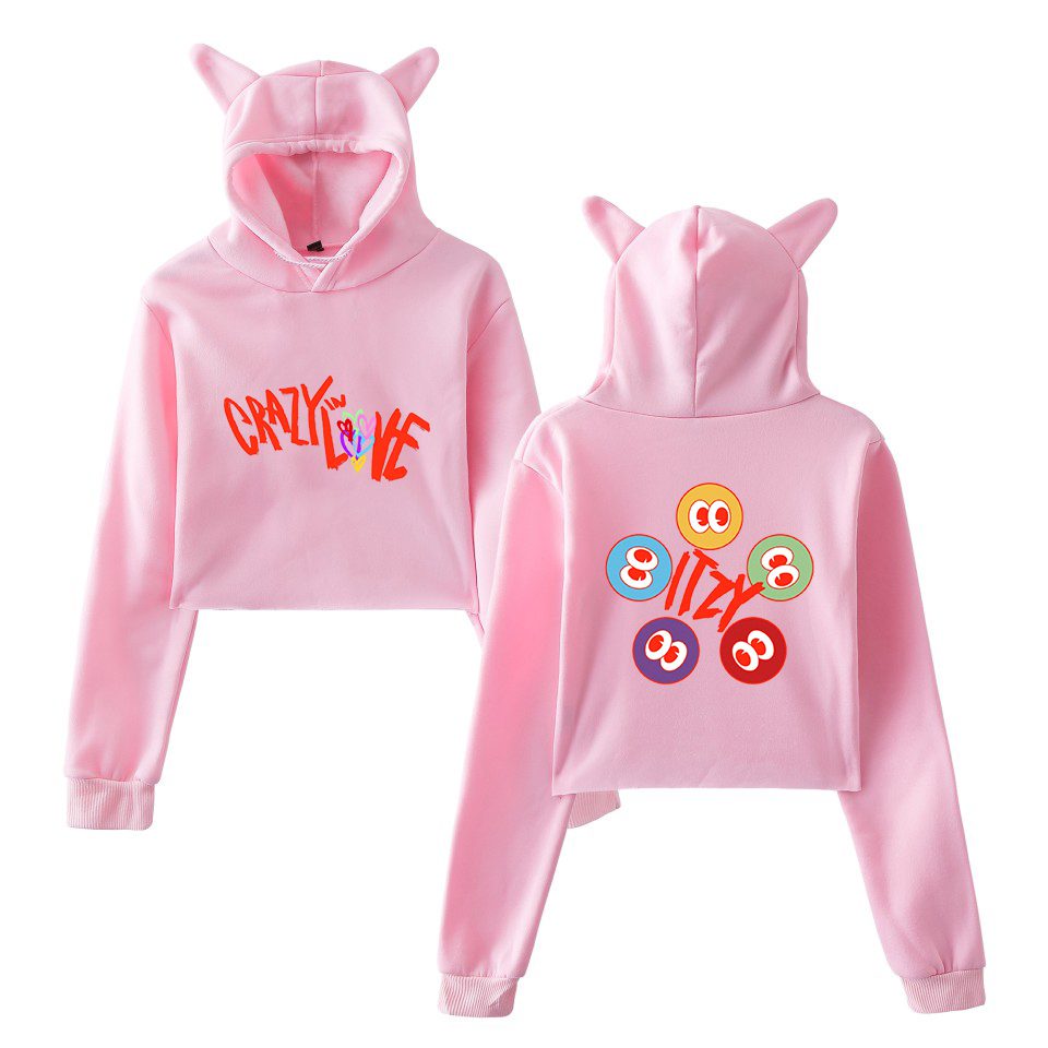Itzy Crazy In Love Cropped Hoodie #1 - Image 2