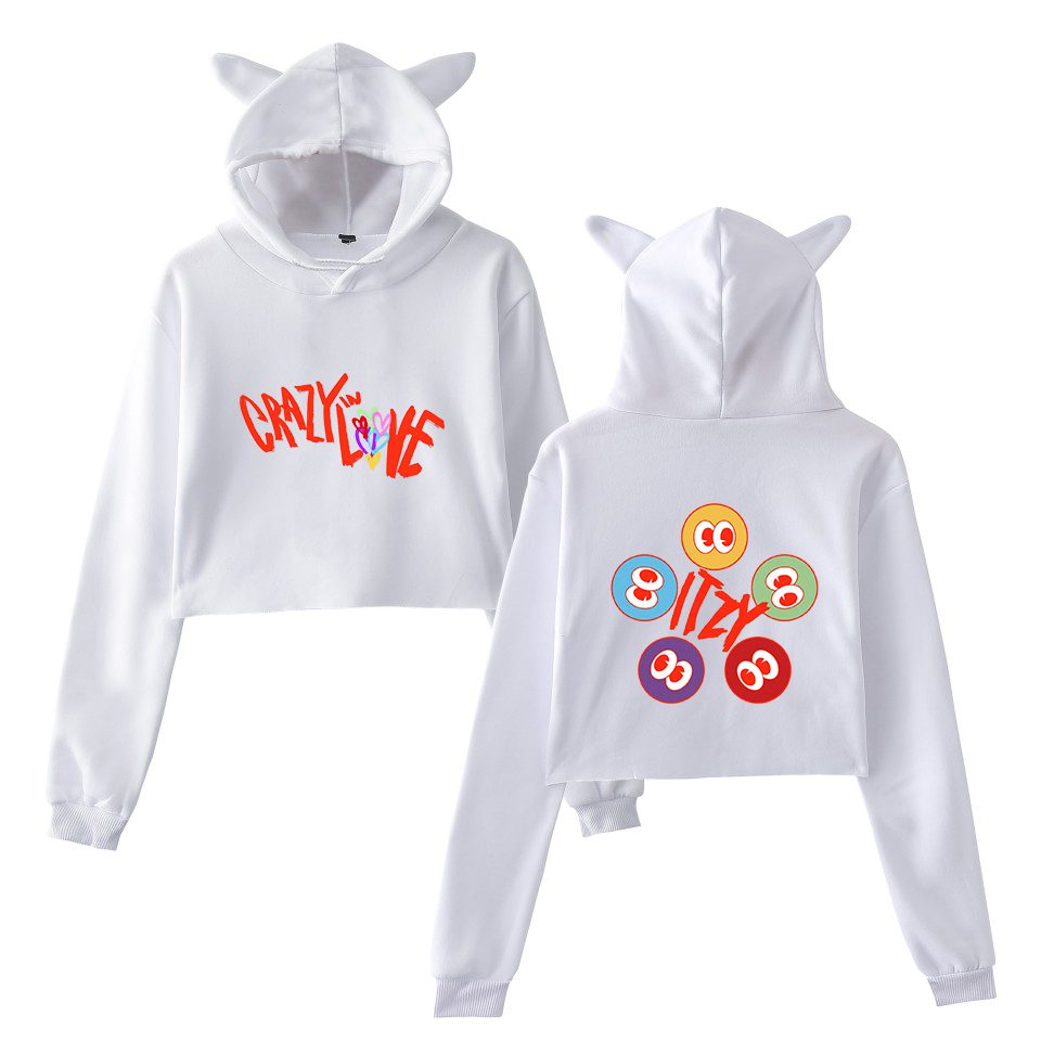 Itzy Crazy In Love Cropped Hoodie #1 - Image 3