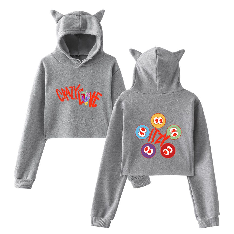 Itzy Crazy In Love Cropped Hoodie #1 - Image 4
