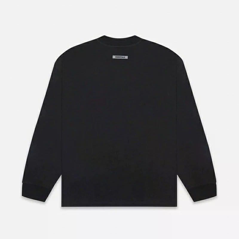 Black kpop long sleeve shirt with minimal design, casual wear, and streetwear style.