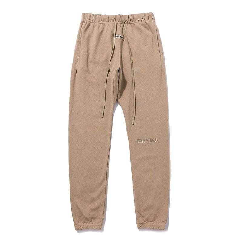 Comfy beige jogger pants for casual wear, perfect for fans of K-pop merch and street style.