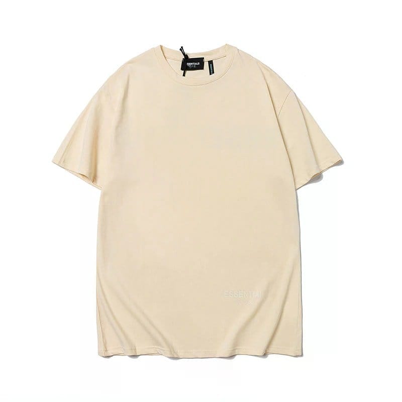 Plain beige oversized t-shirt for K-pop merchandise fans, casual streetwear, and idol concert outfits.