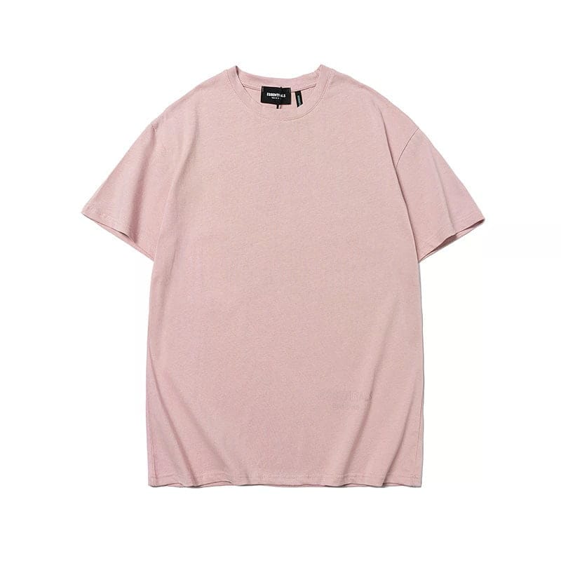Pink oversized t-shirt with a simple crew neck design for male or female fans of K-pop.