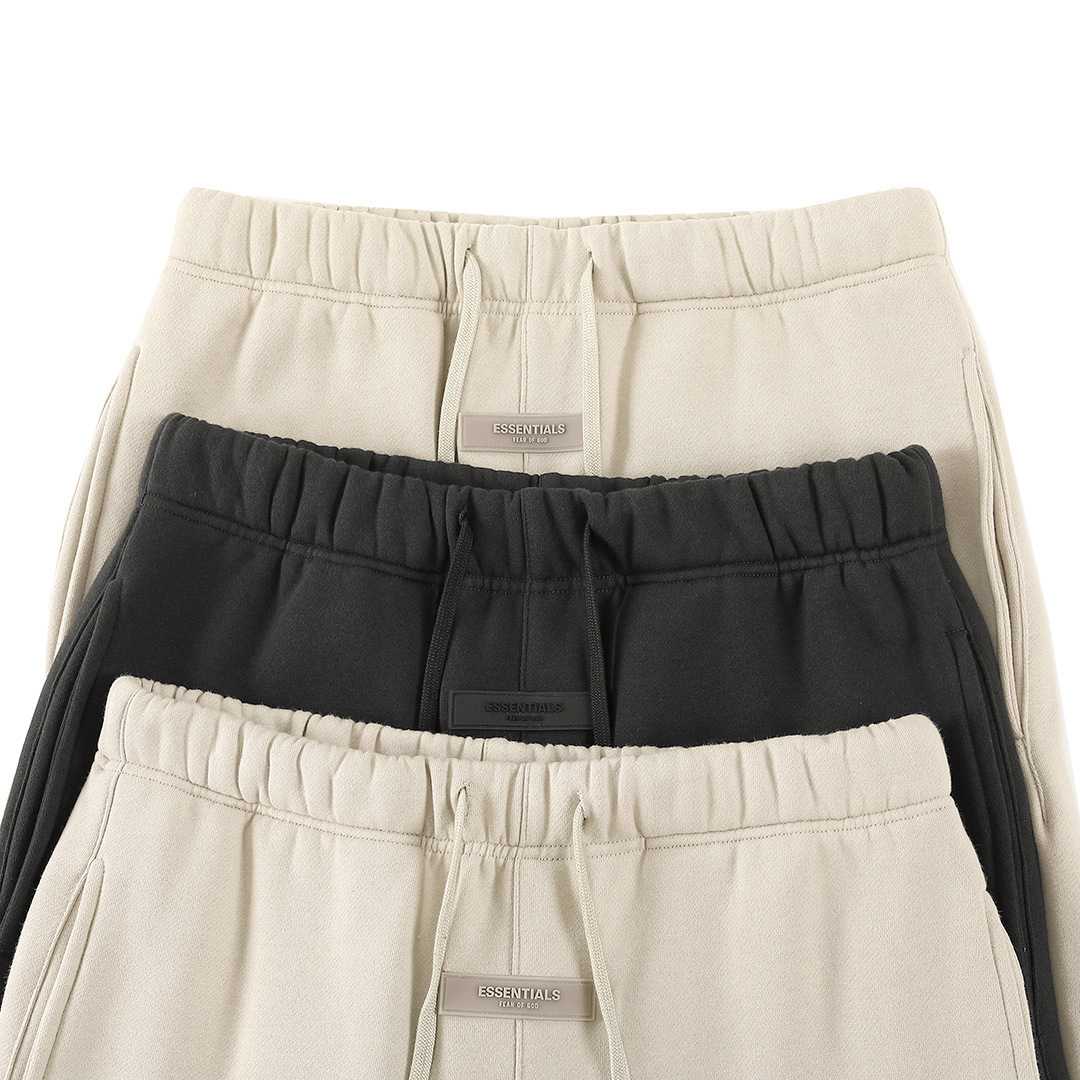 Comfy two-way kpop merch sweatpants with elastic waistband and drawstring in neutral colors.