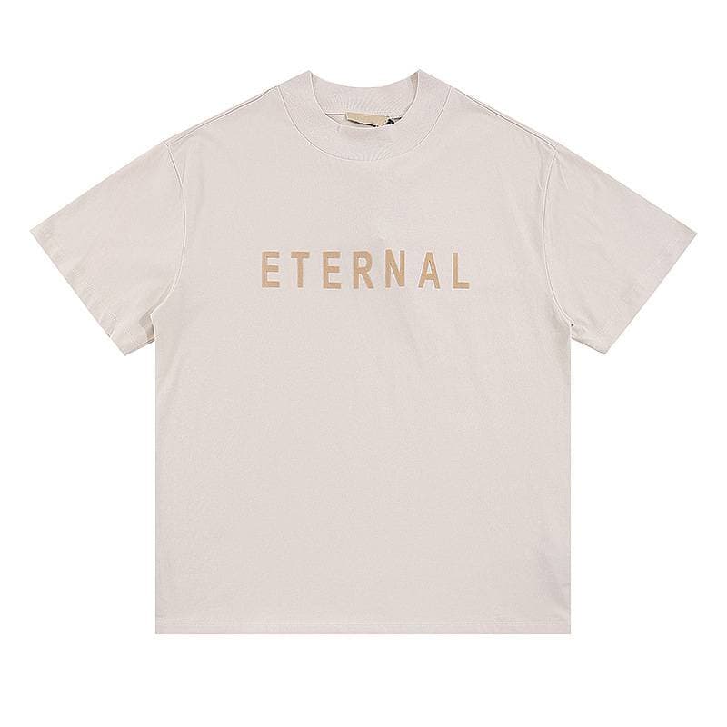 ETERNAL white T-shirt with minimalist design, perfect for K-pop fans and merchandise collectors.