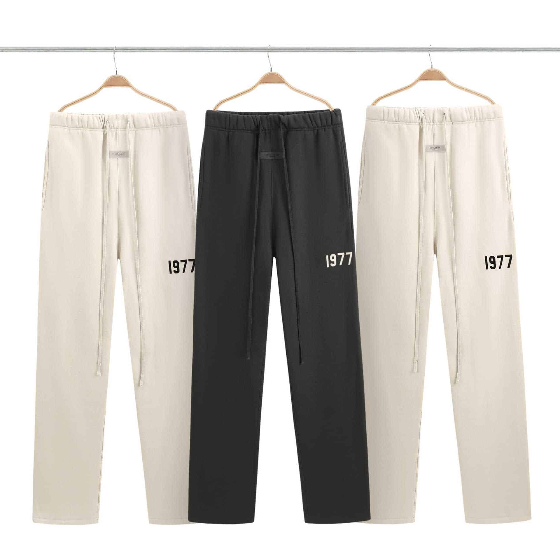 1977 black sweatpants with a minimalist style, perfect for K-pop fans who love comfortable and stylish merch.