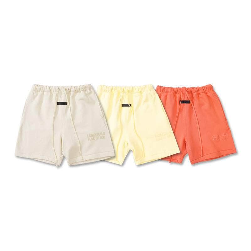 Shorts set with TWICE Kpop logo in three colors - white, yellow, and coral.