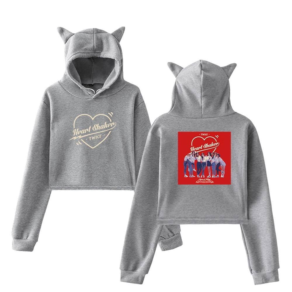 Twice Heart Shaker Cropped Hoodie #1 - Image 4