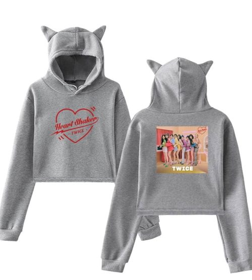 Twice Heart Shaker Cropped Hoodie #2