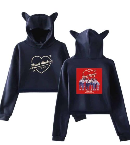 Twice Heart Shaker Cropped Hoodie #1